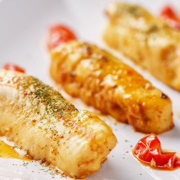 Mediterranean Baked White Fish with a Dill Pickle & Olive Crust (gluten and sugar -free)