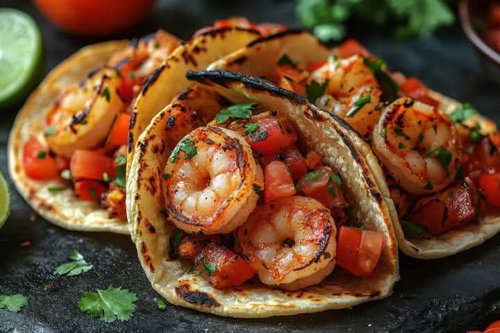 Crispy KFC-Spiced Shrimp Tacos