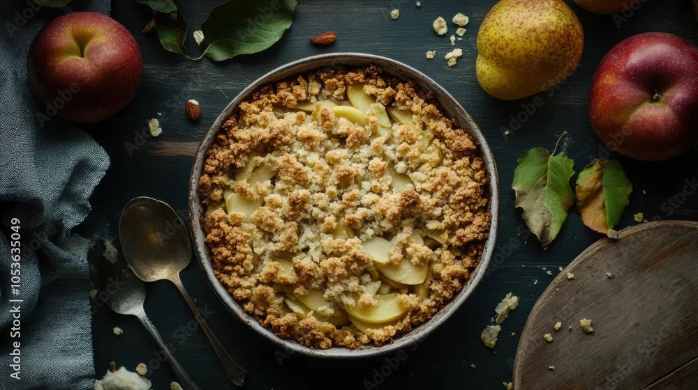 Spiced Apple and Pear Crisp with Crumble Topping