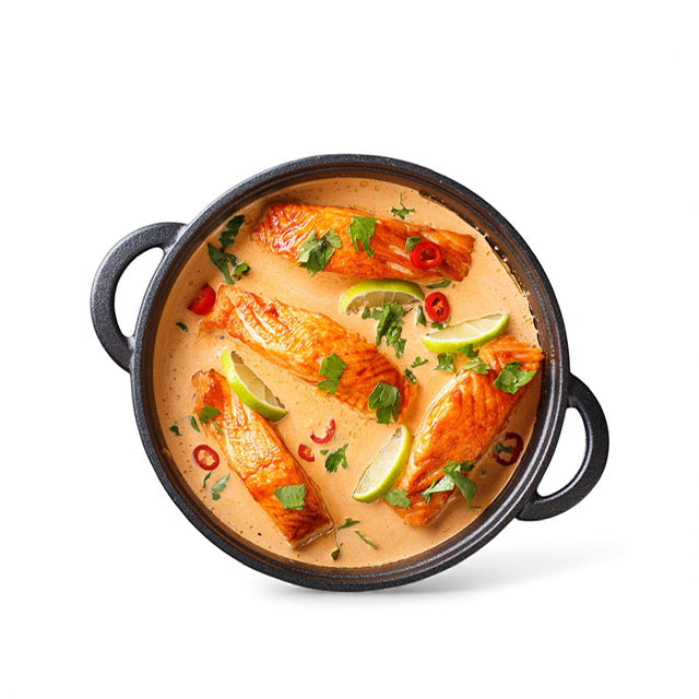 Poached Salmon over Basmati Rice and creamy sauce