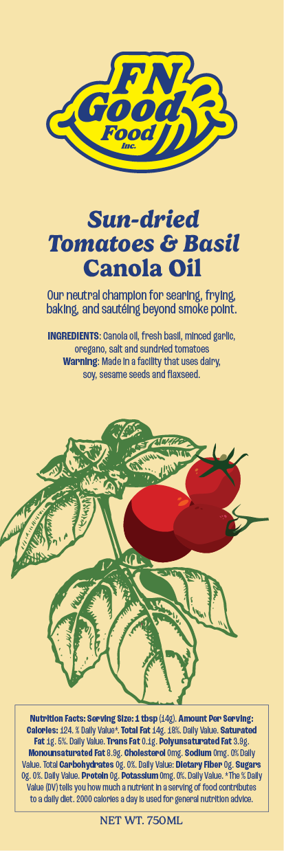 Sundried tomato basil canola oil