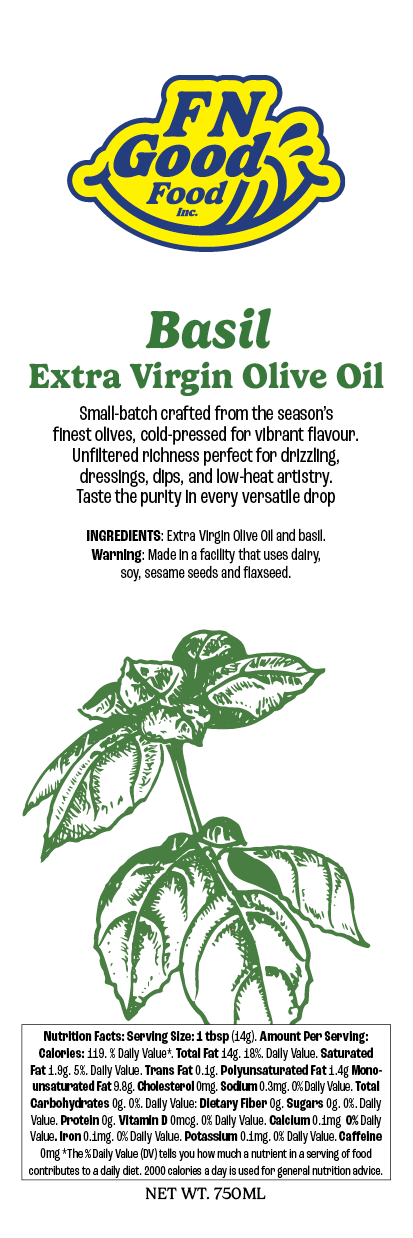 Basil extra virgin olive oil