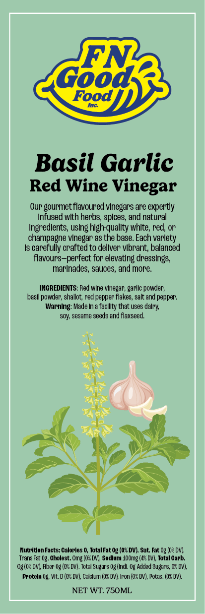 Basil garlic red wine vinegar